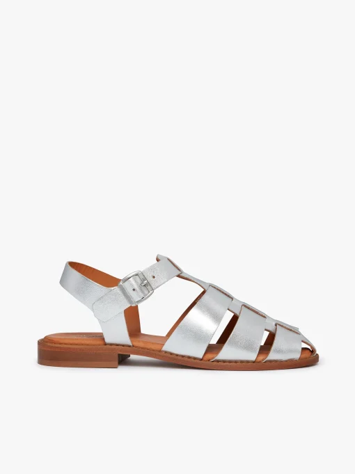 Discount Amelia Fisherman Sandal Metallic Leather Women Sandals