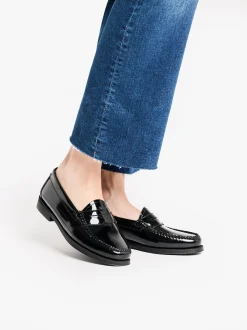 Clearance Easy Weejuns Penny Loafers Black Patent Leather Women Penny Loafers
