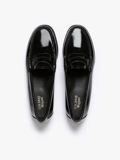 Clearance Easy Weejuns Penny Loafers Black Patent Leather Women Penny Loafers