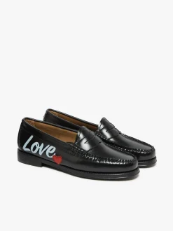 Discount Easy Weejuns Penny Love Note Loafers Leather Women Penny Loafers
