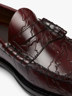 Discount x Maharishi Larson Penny Loafers Embossed Leather Penny Loafers