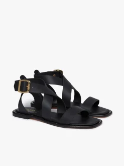 Outlet Marina Ankle Strap Sandal Leather Women Sandals