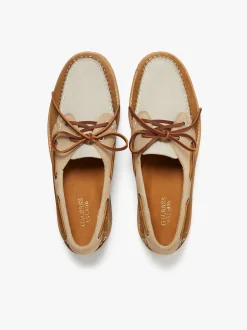 Outlet Mini Lug Hampton Tan and Oiled Suede Boat Shoes