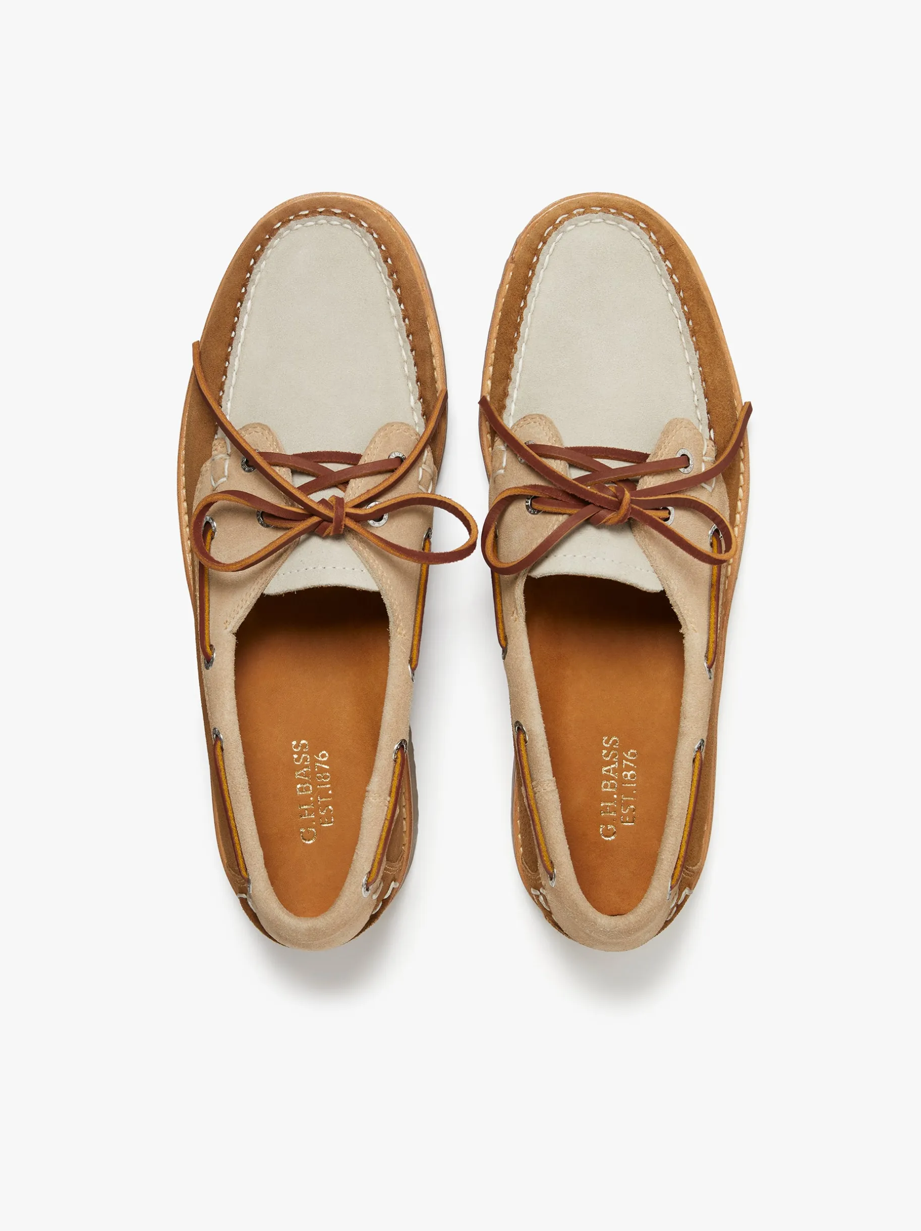 Outlet Mini Lug Hampton Tan and Oiled Suede Boat Shoes