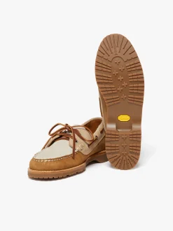 Outlet Mini Lug Hampton Tan and Oiled Suede Boat Shoes