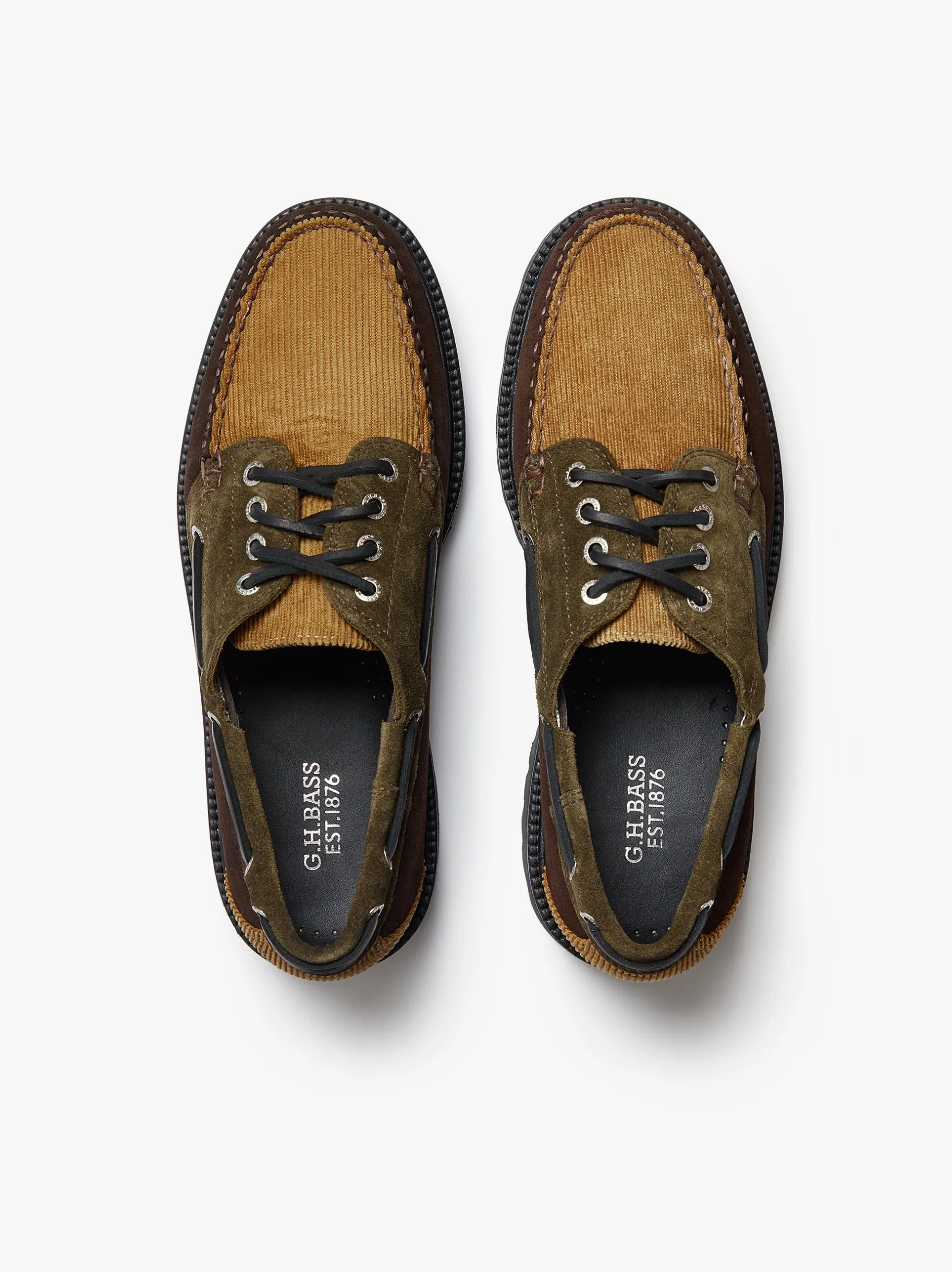 Discount Ranger Camp Moc Dark Brown and Tan Corduroy Boots & Moccasins