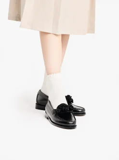 Sale Weejuns Flora Penny Loafers Black Leather Women Penny Loafers