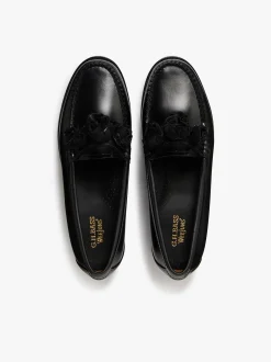 Sale Weejuns Flora Penny Loafers Black Leather Women Penny Loafers