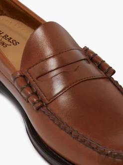Outlet Weejuns Larson Penny Loafers Tan pull up leather Penny Loafers