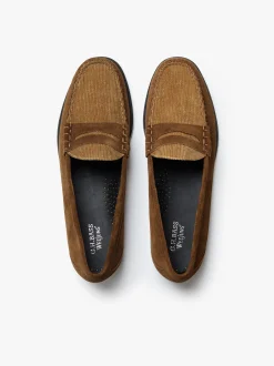 Clearance Weejuns Larson Penny Loafers Dark Brown Suede and Brown Corduroy Penny Loafers