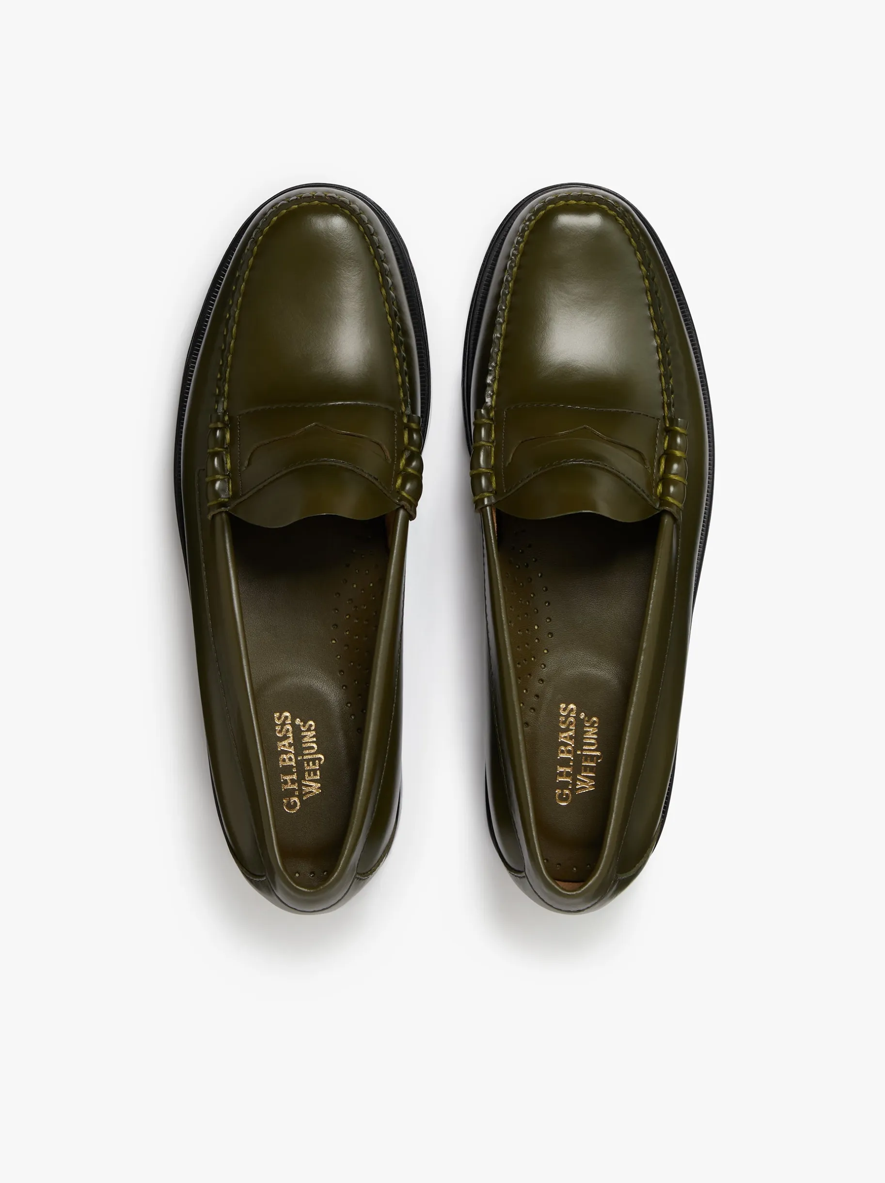 Online Weejuns Larson Penny Loafers green leather Penny Loafers