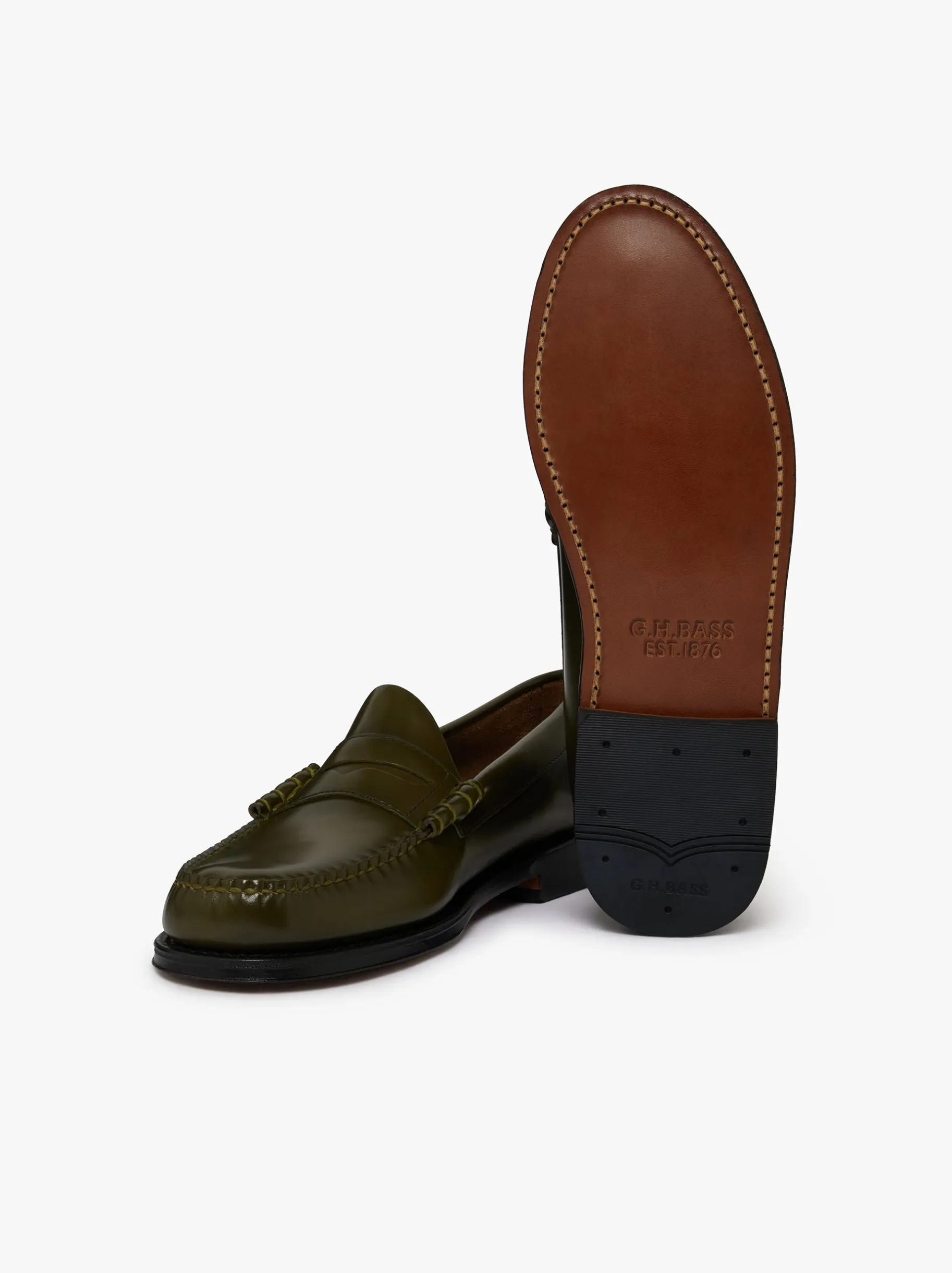 Online Weejuns Larson Penny Loafers green leather Penny Loafers