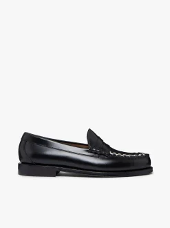 Weejuns Larson Weave Loafers Black & White Leather Penny Loafers