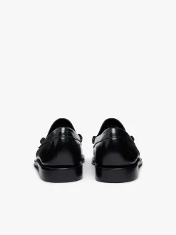 Weejuns Larson Weave Loafers Black & White Leather Penny Loafers