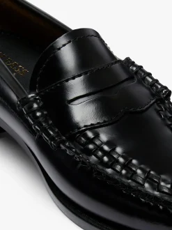 Weejuns Penny Weave Loafers Black Leather Women Penny Loafers