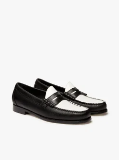 New Weejuns Reigning Champ Larson Penny Loafers Black and white leather Penny Loafers