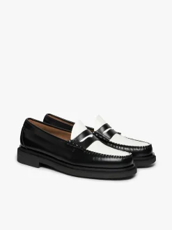 Hot Weejuns Step Larson Penny Loafers Black & White Leather Penny Loafers