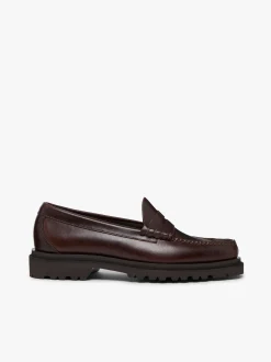 New Weejuns Step-Lug Larson Penny Loafers Chocolate Pull Up Leather Penny Loafers