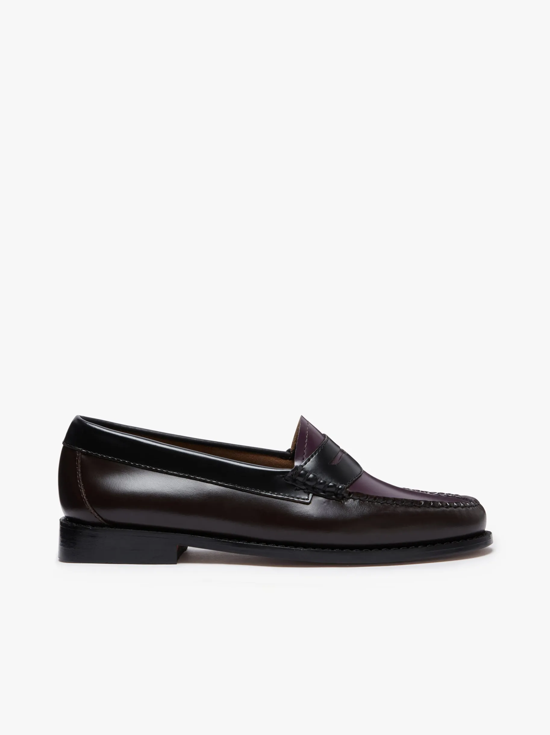 Clearance Weejuns Tricolour Penny Loafers Dark Brown, Black & Plum Leather Women Penny Loafers