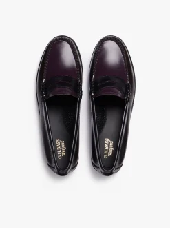 Clearance Weejuns Tricolour Penny Loafers Dark Brown, Black & Plum Leather Women Penny Loafers