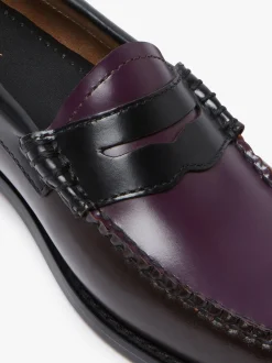 Clearance Weejuns Tricolour Penny Loafers Dark Brown, Black & Plum Leather Women Penny Loafers