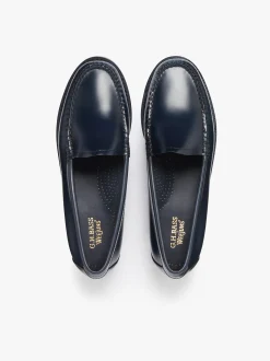Sale Weejuns Venetian Loafers Navy Leather Women Penny Loafers